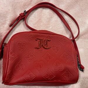 Juicy Couture Red Embossed Crossbody Bag